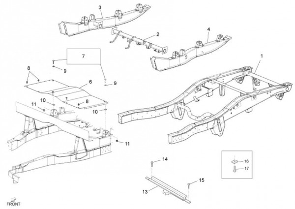 Fahrgestell Rahmen hinten - Porter Maxxi D120 Diesel 1200ccm 4T LC 2013- ZAPS90AK