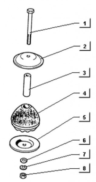 Motor Motorlagerung II - Ape TM 703 mit Lenkrad 220ccm 2T AC 2000-2007 ZAPT10000