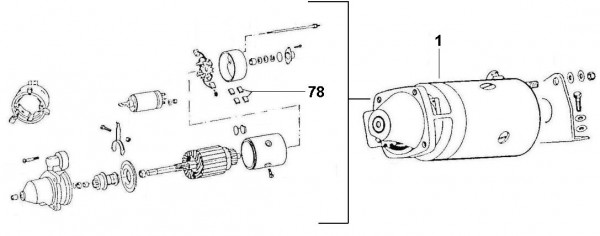 Motor Anlasser - Ape Car 422ccm 4T AC 1986- AFD1T