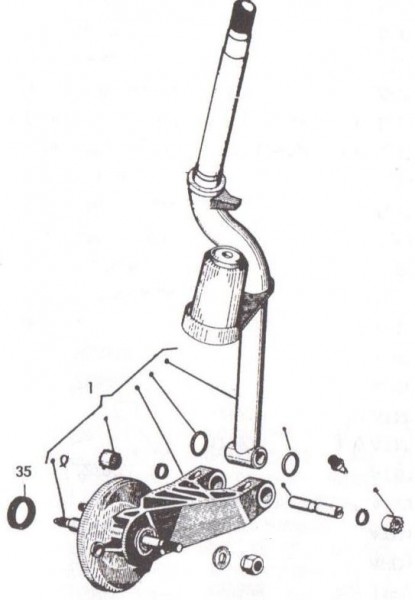 Radaufhängung Steuerrohr - Ape TM 50ccm 2T AC 1985- TL4T
