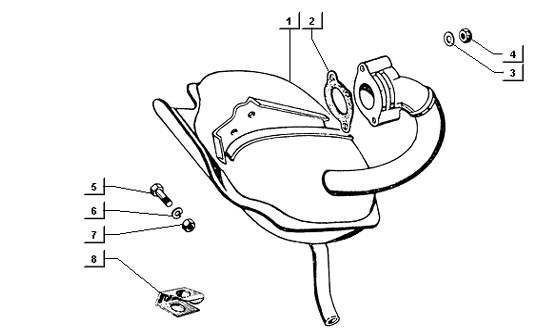 Motor Auspuff - Ape TM 218ccm 2T AC 1984- ATM2 00001001