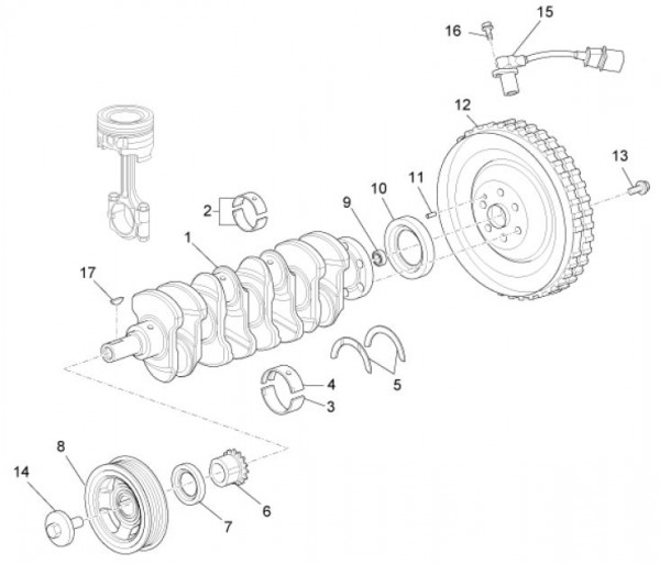 Motor Kurbelwelle - Porter Maxxi Multitech 1300ccm 4T LC 2010- ZAPS90RJ