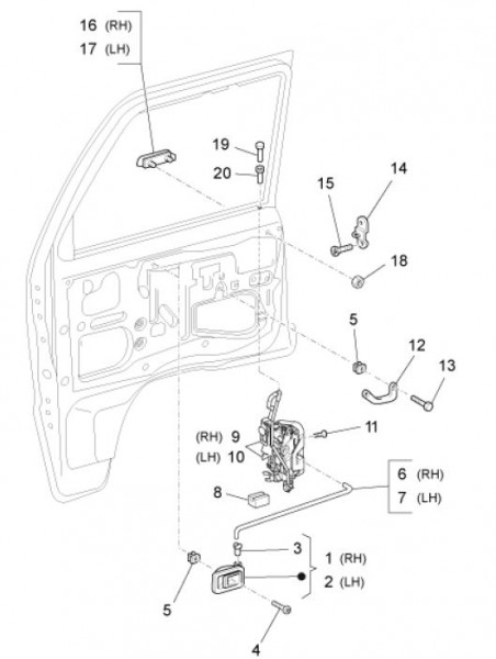 Fahrgestell Türbauteile vorn - Porter Maxxi Multitech 1300ccm 4T LC 2010- ZAPS90RJ