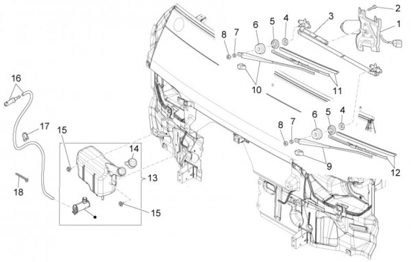 Elektrische Anlage Scheibenwischer - Porter Maxxi D120 Diesel 1200ccm 4T LC 2013- ZAPS90RK