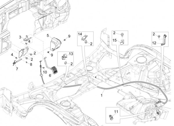 Bowdenzüge Gaspedal - Porter Multitech 1300ccm 4T LC 2017- ZAPS90PGW