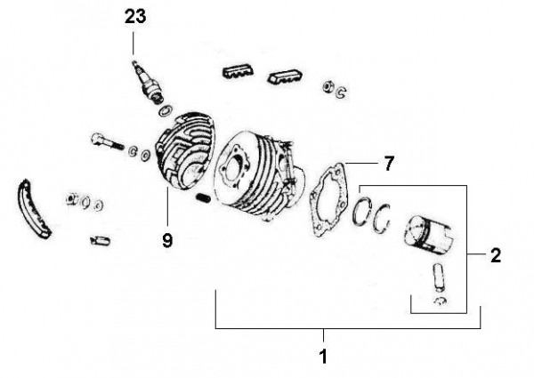 Motor Zylinder - Ape 50ccm 2T AC 1971- TL2T