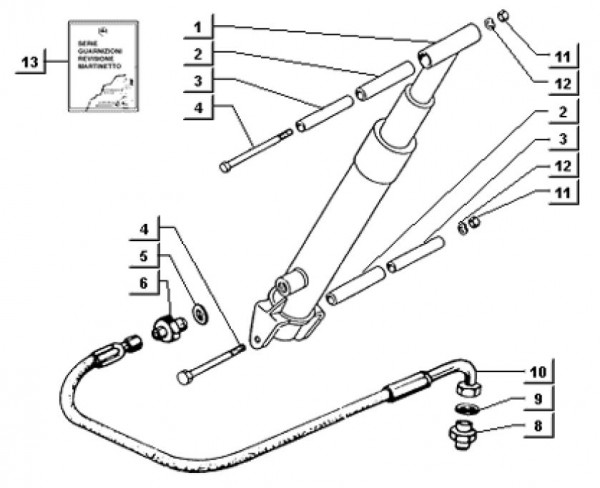 Fahrgestell hydraulische Kippeinrichtung - Ape TM 703 mit Lenker 218ccm 2T AC 1997-1999 ATM2 0000100