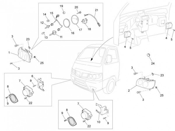 Elektrische Anlage Scheinwerfer - Porter D120 Diesel 1300ccm 4T LC 2013- ZAPS90CK