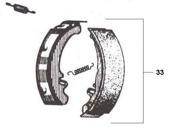 Radaufhängung Bremsbacken vorn - Ape Car 220ccm 2T AC 1985- AF4T