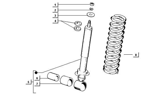Radaufhängung Stoßdämpfer vorn - Ape TM 218ccm 2T AC 1984- ATM2 00001001
