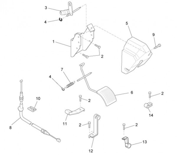 Bowdenzüge Gaspedal - Porter Maxxi Multitech 1300ccm 4T LC 2011- ZAPS90AJ