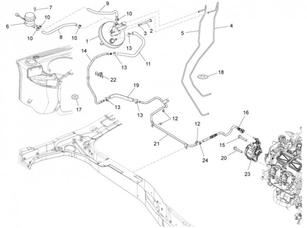 Bowdenzüge Bremsleitungen vorn - Porter Maxxi D120 Diesel 1200ccm 4T LC 2013- ZAPS90AK