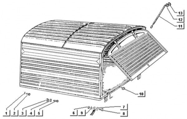 Fahrgestell Befestigungen Kastenaufbau - Ape TM 703 mit Lenkrad 220ccm 2T AC 1997-1999 ZAPT10000