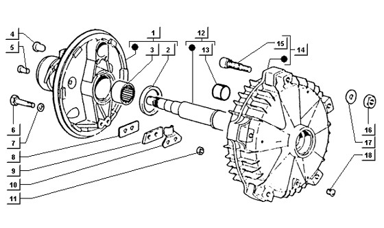 Radaufhängung Bremstrommel hinten - Ape TM 218ccm 2T AC 1999-2004 ZAPT1000000001001