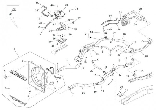 Fahrgestell Kühlanlage - Porter Maxxi D120 Diesel 1200ccm 4T LC 2013- ZAPS90RK