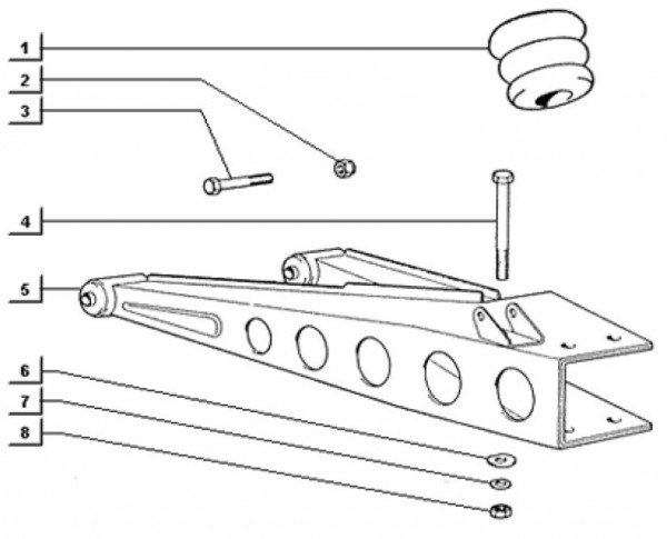 Radaufhängung Schwinge - Ape TM 703 mit Lenkrad 220ccm 2T AC 2000-2007 ATM2T