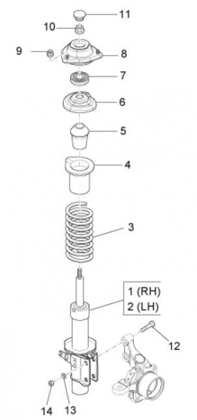 Radaufhängung Stoßdämpfer vorn - Porter Maxxi Multitech 1300ccm 4T LC 2010- ZAPS90RJ