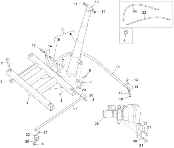 Fahrgestell Kippsystem - Porter Maxxi Multitech 1300ccm 4T LC 2014- ZAPS90RJ