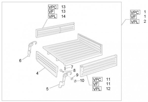 Fahrgestell Ladefläche - Ape Mix 50ccm 2T AC 2013- ZAPC80000