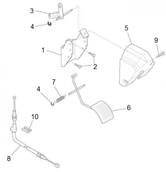 Bowdenzüge Gaspedal - Porter Porter Electric ccm 2013- ZAPS9E