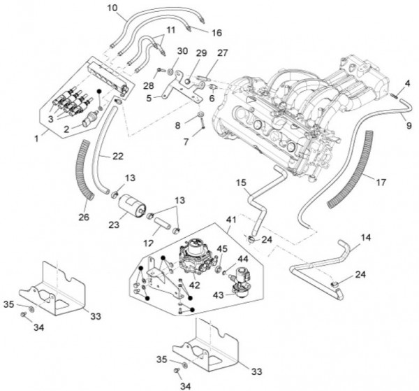 Fahrgestell Benzineinspritzung GPL - Porter Multitech 1300ccm 4T LC 2014- ZAPS90VJ