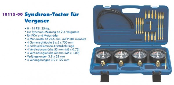 Synchron-Testgerät f Vergaser