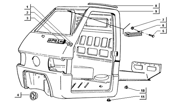 Fahrgestell Fahrerkabine - Ape TM 422ccm 4T LC 2013- ZAPT1000000001001