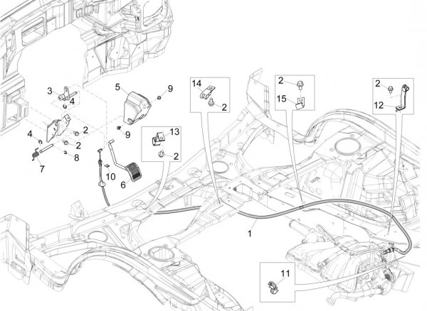 Bowdenzüge Gaspedal - Porter Maxxi Multitech 1300ccm 4T LC 2017-