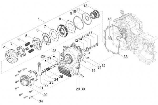 Motor Kupplung - Calessino 200ccm 4T 3V AC 2015- ZAPT42PMC