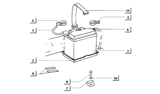 Elektrische Anlage Batterie - Ape Mix 50ccm 2T AC 1998-2008 ZAPC80000