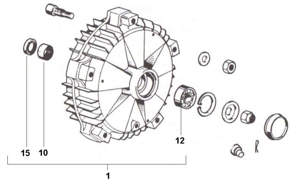 Radaufhängung Bremstrommel vorn - Ape Car 422ccm 4T AC 1986- AFD1T