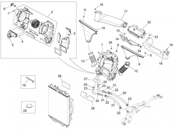 Fahrgestell Heizung - Porter Maxxi D120 Diesel 1200ccm 4T LC 2013- ZAPS90AK