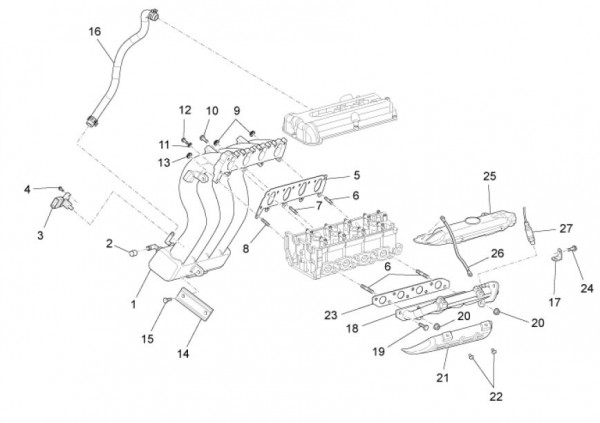 Motor Stutzen Einlass - Auslass - Porter Multitech 1300ccm 4T LC 2010- ZAPS90VJ