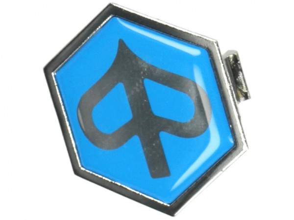 Emblem, Piaggio, zum stecken, blau, silber, Ø 32,50 mm
