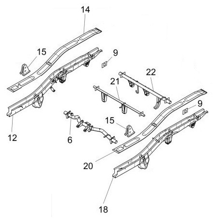 Fahrgestell Rahmen hinten - Porter Multitech 1300ccm 4T LC 2017- ZAPS90TGW