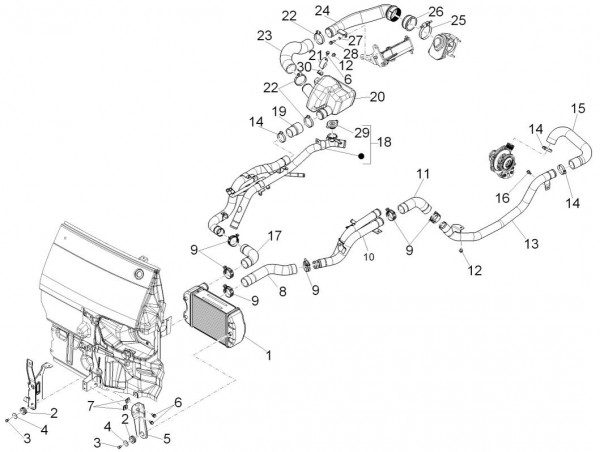 Fahrgestell Wärmeaustauscher - Porter D120 Diesel 1300ccm 4T LC 2014- ZAPS90CK