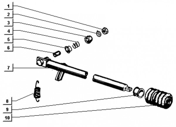 Bowdenzüge Zugstange auf Kabinenseite - Ape TM 703 Diesel mit Lenkrad 422ccm 4T AC 1997-2004 ZAPT100