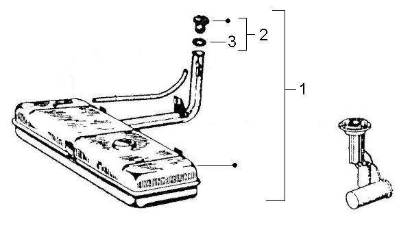 Fahrgestell Benzintank - Ape TM 50ccm 2T AC 1985- TL4T
