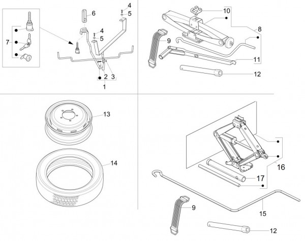 Radaufhängung Ersatzrad - Porter Maxxi Multitech 1300ccm 4T LC 2015-