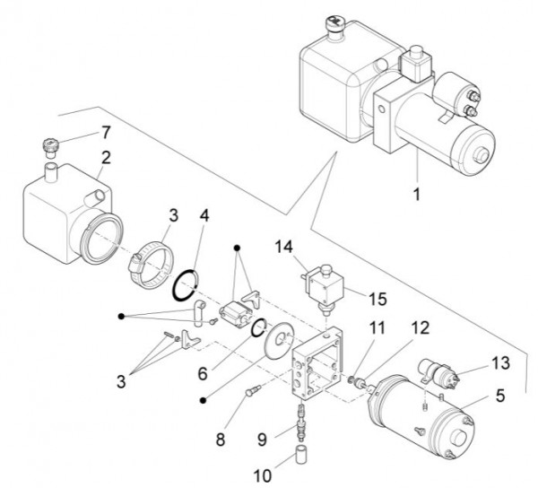 Fahrgestell Pumpe für Kippsystem - Porter Quargo 700ccm 4T LC 2013- ZAP4P10000