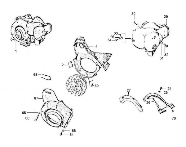Motor Motor - Vespa Car 200ccm 2T AC 1983- AF3T