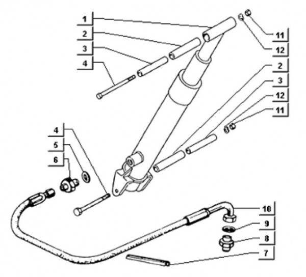 Fahrgestell hydraulische Kippeinrichtung - Ape TM 703 Diesel mit Lenkrad 422ccm 4T AC 1997-2004 ATD2