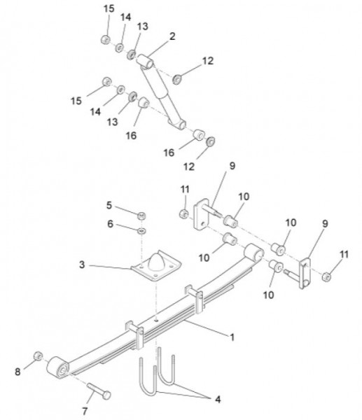 Radaufhängung Stoßdämpfer hinten - Porter Maxxi Multitech 1300ccm 4T LC 2013- ZAPS90RJ