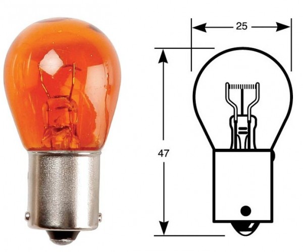 Ring Leuchtmittel, Glühlampe, Einzelkarton, 12 V, 21 W, BAU15s, orange