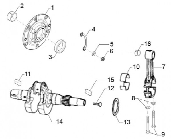 Motor Kurbelwelle - Classic 400 422ccm 4T 2V AC 2014- MBX000T58RC001005