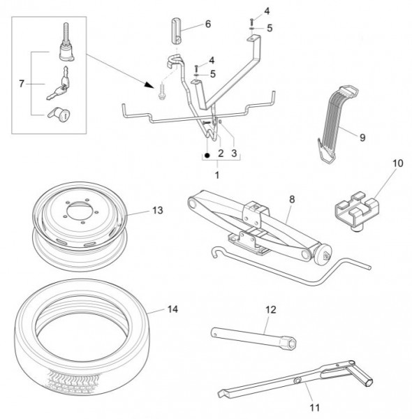 Radaufhängung Ersatzrad - Porter Maxxi Multitech 1300ccm 4T LC 2013- ZAPS90RJ