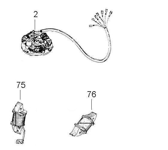 Motor Lichtmaschine - Ape 220ccm 2T AC 1978-1983 MPM2T