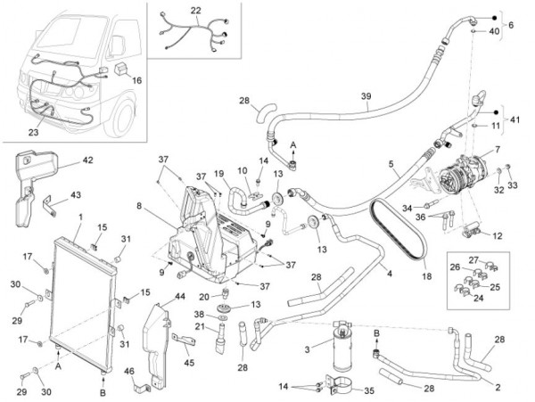 Fahrgestell Klimaanlage - Porter D120 Diesel 1300ccm 4T LC 2013- ZAPS90CK