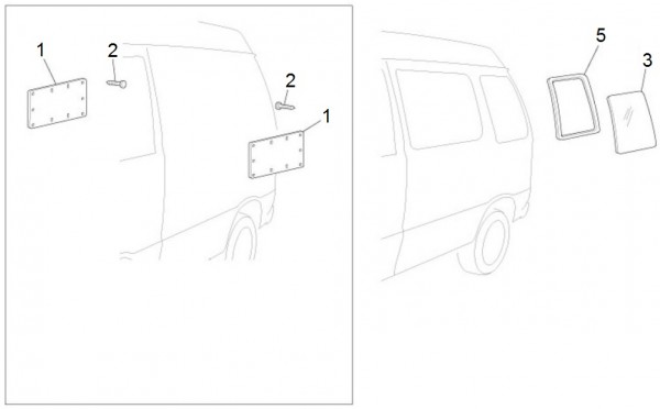 Fahrgestell Seitenfenster hinten - Porter Porter Electric ccm 2011- ZAPS9E