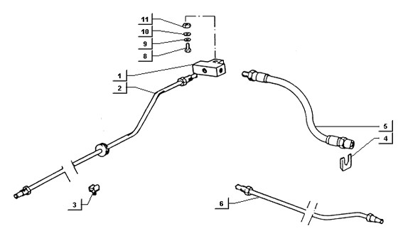 Radaufhängung Bremsleitungen hinten - Ape TM 422ccm 4T LC 2013- ZAPT1000000001001